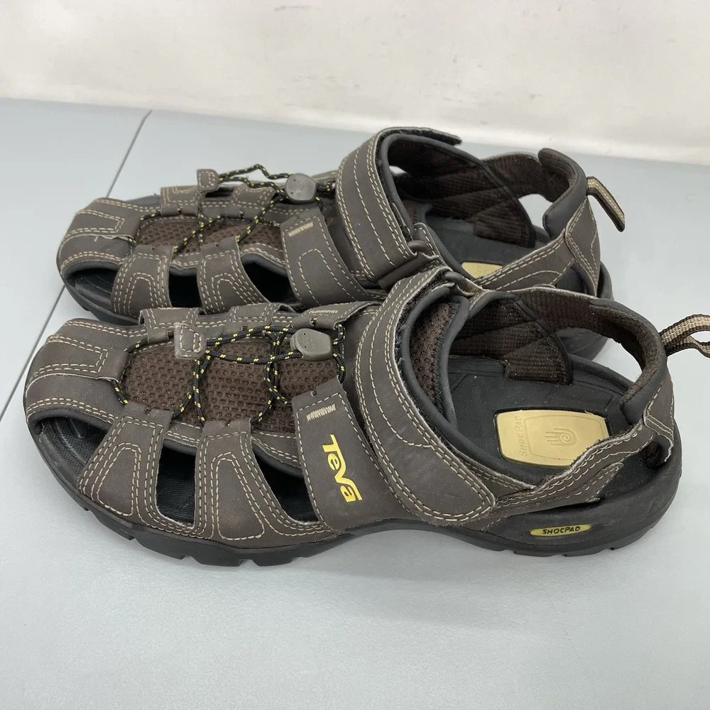 Teva Forebay Water Sandals Fisherman Closed Toe Outdoor Hiking Brown Mens 10
